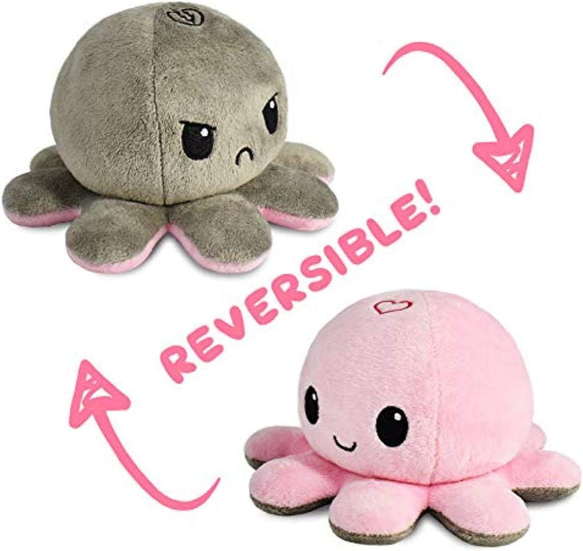 - the Original Reversible Octopus Plushie - Love + Hate - Cute Sensory Fidget Stuffed Animals That Show Your Mood - Perfect for Valentine'S Day! 4 Inch