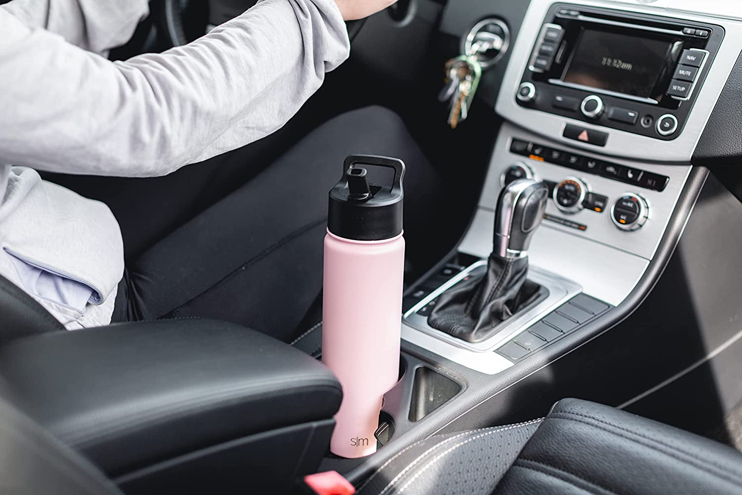 Water Bottle with Straw Lid Vacuum Insulated Stainless Steel Metal Thermos Bottles | Reusable Leak Proof Bpa-Free Flask for Gym Sports | Summit Collection | 22Oz, Midnight Black