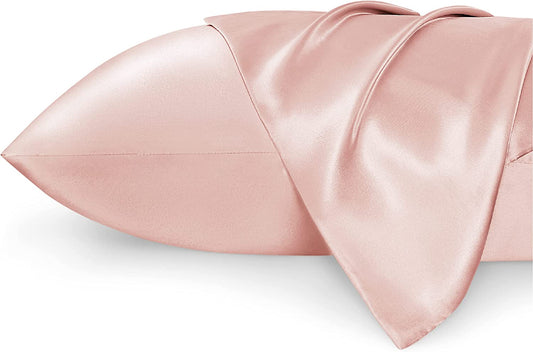 Satin Pillowcase for Hair and Skin Queen -Coral Silky Pillowcase 2 Pack 20X30 Inches - Satin Pillow Cases Set of 2 with Envelope Closure, Similar to Silk Pillow Cases, Gifts for Women Men