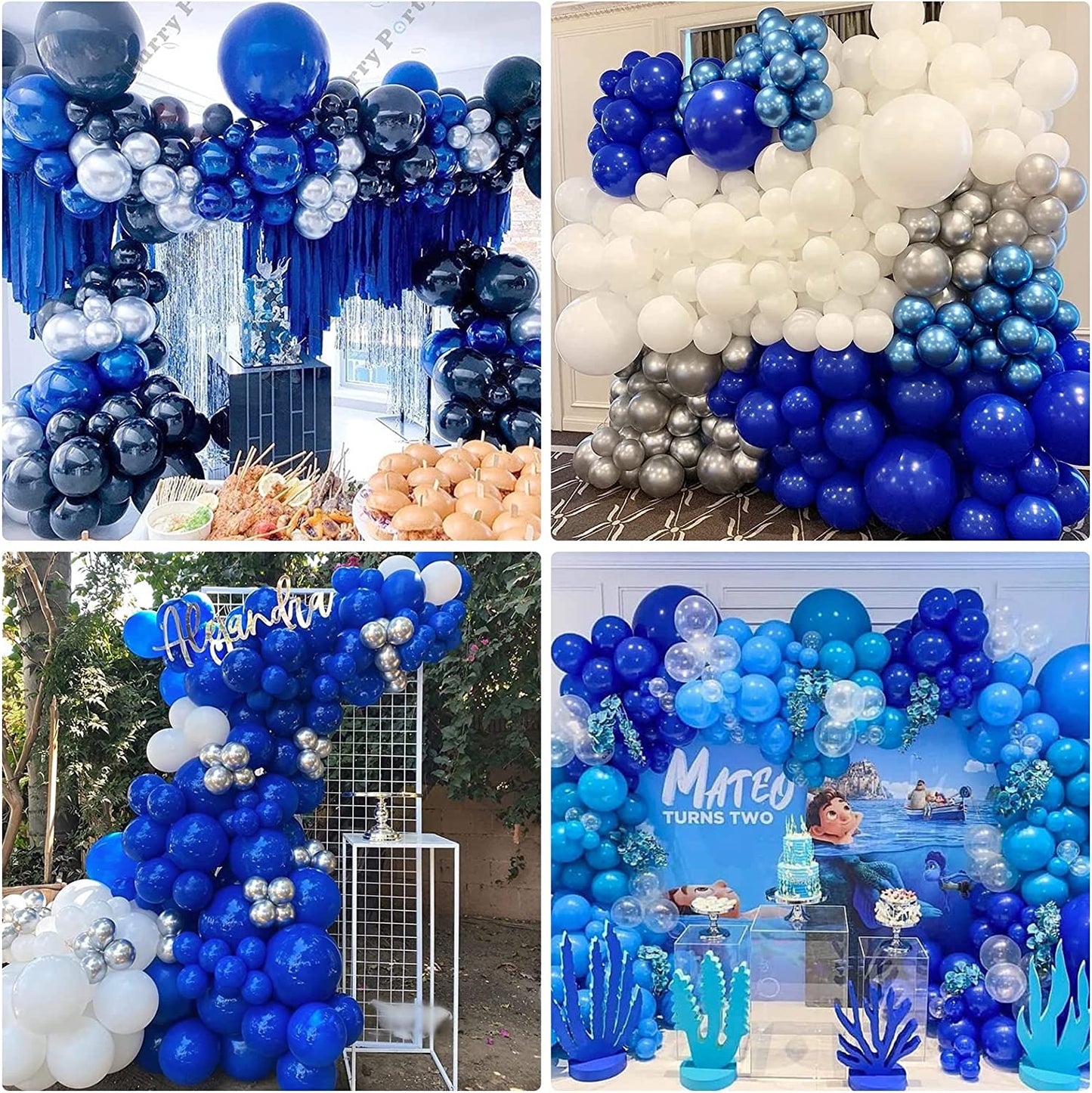 129Pcs Royal Blue Balloons Different Sizes 18 12 10 5 Inch for Garland Arch, Blue Balloons for Birthday Party Graduation Baby Shower Baseball Nautical Party Decoration